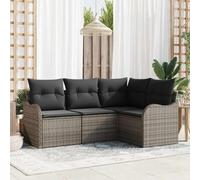 Owoxanthellate Divano da giardino in rattan sintetico, 4 pezzi, 55 x 62 x 69 cm, resistente alle intemperie, modulare, pieghevole, per balconi, terrazze, giardini, lounge, attività all'aperto