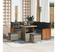 Owoxanthellate Divano da giardino in rattan sintetico, 8 pezzi, 80 x 80 x 71 cm, regolabile in altezza, per terrazza, balcone, giardino