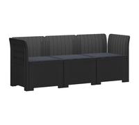 Owoxanthellate Divano da giardino modulare a 3 posti, effetto rattan | Set flessibile da 3 pezzi composto da elementi imbottiti morbidi per balcone, terrazza e giardino d'inverno. Design