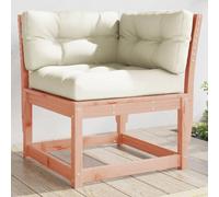 Owoxanthellate Divano da giardino piccolo, 73 x 73 cm, non trattato con cuscino bianco crema, salone salvaspazio per balcone, terrazza, piccolo divano per ambienti esterni