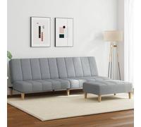 Owoxanthellate Divano letto con poggiapiedi, 200 x 84,5 x 69 cm, grigio chiaro, divano letto a 2 posti, in legno e tessuto poliestere, design moderno 2 in 1 per Living Room Guest Room Room Office