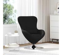 Owoxanthellate Egg Chair - Poltrona relax in tessuto nero, 63 x 73 x 90 cm, girevole a 360°, struttura in metallo, cuscino in cotone, design moderno, per soggiorno, camera da letto, ufficio