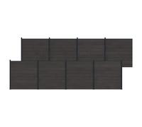 Owoxanthellate Elementi per recinzione in WPC e alluminio, colore nero, moderno, 1391 x 186 cm, per giardino e terrazza, set di pannelli stabili per recinzione, protezione dal vento