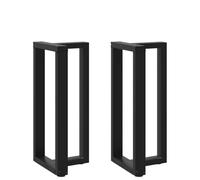 Owoxanthellate Gambe da bar a forma di T, 2 pezzi, colore nero, 40 x 35 x (90 - 91) cm, in acciaio verniciato a polvere, piedini di livellamento regolabili, design moderno per cucina, sala da pranzo e