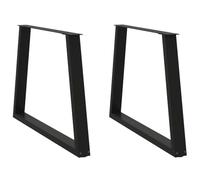 Owoxanthellate Gambe da tavolo da pranzo a forma di V, colore nero, 90 x 72 - 73,3 cm, in acciaio verniciato a polvere, moderni, con piedini regolabili per cucina, sala da pranzo, ufficio e soggiorno