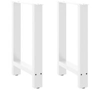 Owoxanthellate Gambe da tavolo da pranzo, colore bianco, 50 x 72 - 73 cm, coppia in acciaio verniciato a polvere, con piedini regolabili per livellamento, moderni, per cucina, sala da pranzo, ufficio