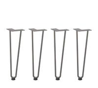 Owoxanthellate Gambe forcine per capelli, 42 cm, set da 4 pezzi, 12 mm, in acciaio, regolabili in altezza, con livellatori per tavolino, soggiorno, ufficio, cucina