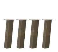 Owoxanthellate Gambe per tavolino, 42 cm, set da 4 pezzi, in acciaio verniciato a polvere, 80 x 80 mm, design moderno con cuscinetto in gomma per tavolino, tavolino TV, panchina, soggiorno, corridoio