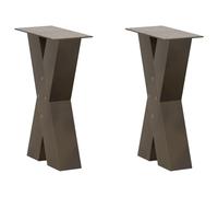 Owoxanthellate Gambe per tavolino da caffè a forma di X, 2 pezzi, in acciaio verniciato a polvere, 28 x 42 - 43 cm, piedini regolabili in altezza, look naturale, design moderno per soggiorno, sala da