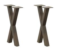 Owoxanthellate Gambe per tavolino da caffè a forma di X, 28 x 42 - 43 cm, in acciaio verniciato a polvere, piedini regolabili in altezza, per tavolino da caffè o panca con aspetto moderno per
