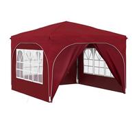Owoxanthellate Gazebo pop-up per feste, 290 x 290 cm, colore bordeaux, regolabile in altezza, con 4 pareti laterali, borsa per il trasporto, gazebo pieghevole per giardino, eventi, mercatini delle
