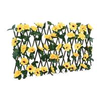 Owoxanthellate Griglia per tralicci, edera artificiale, giallo, 5 pezzi, espandibile da 40 x 30 a 180 x 20 cm, in PVC, per giardino, balcone e terrazza