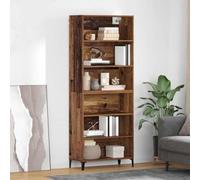 Owoxanthellate Highboard 69,5 x 34 x 180 cm, truciolato con gambe in ferro, credenza e pensile, per soggiorno, camera da letto, corridoio
