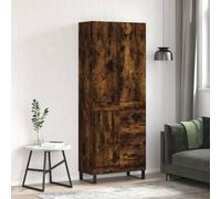Owoxanthellate Highboard affumicatura 69,5 x 34 x 180 cm, materiale in legno e metallo, design moderno con ampio spazio di archiviazione, credenza robusta per soggiorno, camera da letto e corridoio