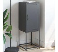 Owoxanthellate Highboard antracite 36 x 39 x 107 cm in acciaio, robusta credenza per soggiorno, camera da letto e corridoio, design industriale moderno con 2 scomparti e porta, fissaggio a parete