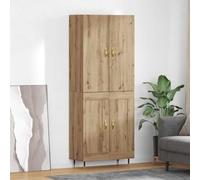 Owoxanthellate Highboard Artisan Rovere 69,5 x 34 x 180 cm, materiale in legno con 2 ante, design moderno, robusto e durevole, per soggiorno, camera da letto, corridoio
