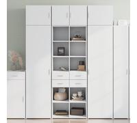 Owoxanthellate Highboard bianco, 70 x 42,5 x 185 cm, in legno con design moderno, stabile credenza per soggiorno, corridoio e camera da letto con molto spazio