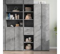 Owoxanthellate Highboard grigio cemento 40 x 42,5 x 185 cm in legno con spazio moderno armadio compatto per soggiorno, corridoio e camera da letto