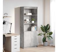Owoxanthellate Highboard grigio cemento, 70 x 35 x 180 cm, in legno, moderna credenza con 5 ripiani, portata fino a 60 kg, spazio per soggiorno, camera da letto, corridoio, cucina, ufficio