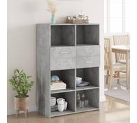Owoxanthellate Highboard grigio cemento, 80 x 42,5 x 124 cm, cassetti in legno, cassettiera per dormire, corridoio