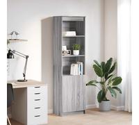 Owoxanthellate Highboard grigio Sonoma 50 x 35 x 180 cm, materiale in legno, design moderno con 5 ripiani, forte capacità di carico fino a 60 kg, sottile credenza per soggiorno, camera da letto