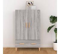 Owoxanthellate Highboard grigio Sonoma 70 x 31 x 115 cm in legno Design moderno con 2 ante e 1 cassetto per riporre la camera da letto, il soggiorno o il corridoio