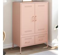 Owoxanthellate Highboard rosa 68 x 39 x 101,5 cm in acciaio laminato a freddo, moderna credenza con 2 ante e 2 cassetti, robusto armadio per camera da letto, corridoio e soggiorno