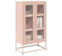 Owoxanthellate Highboard rosa, 68 x 39 x 123 cm, in acciaio, 90 kg, robusta credenza con 6 scomparti e 2 ante, chiusura flessibile per porta, design moderno, per soggiorno, corridoio, camera da letto
