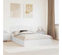 Owoxanthellate Letti bianchi 206 x 143 x 90 cm Materiale Legno Letto Matrimoniale 140 x 200 con testiera e spazio di archiviazione Design moderno e robustezza per camera da letto piccoli appartamenti