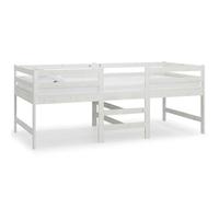 Owoxanthellate Letto a mezza altezza in legno massello bianco, 90 x 200 cm, letto singolo con scala, ringhiera, design moderno, robusto e salvaspazio, per camera dei ragazzi, camera da letto piccola
