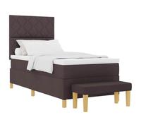 Owoxanthellate Letto a molle, 100 x 200 cm, marrone scuro, con materasso e panchina, design moderno, robusto e durevole, per camera da letto o camera degli ospiti