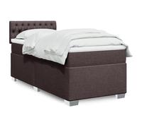 Owoxanthellate Letto a molle, 100 x 200 cm, marrone scuro, con molle insacchettate, in poliestere, telaio in legno per camera da letto, giovani, camera degli ospiti