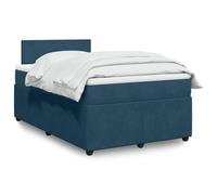 Owoxanthellate Letto a molle 120 x 190 cm, in velluto blu, con materasso a molle insacchettate, comodo coprimaterasso dal design moderno, robusto telaio per camera da letto e camera degli ospiti