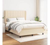 Owoxanthellate Letto a molle, 140 x 200 cm, crema, con molle insacchettate, testiera regolabile in altezza, legno di larice, moderno