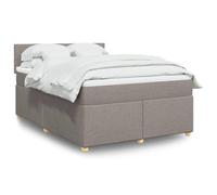 Owoxanthellate Letto a molle 160 x 200 cm, colore tortora con materasso a molle insacchettate, testiera a doghe, design moderno, robusto telaio in legno per camera da letto, camera degli ospiti