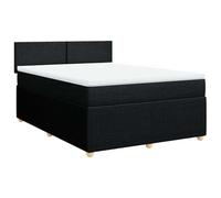 Owoxanthellate Letto a molle 160 x 200 cm, nero, in legno di pino, TFK e topper, medio, moderno, facile da montare
