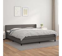 Owoxanthellate Letto a molle, 200 x 200 cm, grigio, in similpelle, regolabile in altezza, con molle insacchettate, materasso medio duro