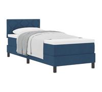 Owoxanthellate Letto a molle 80 x 200 cm, blu mezzanotte, rivestimento in tessuto con testiera a 2 altezze, rete a doghe e materasso per camera dei ragazzi e camera degli ospiti