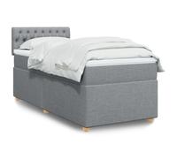 Owoxanthellate Letto a molle, 80 x 200 cm, grigio chiaro, con materasso a molle insacchettate e topper, altezza confortevole, 100,5 cm, moderna, per camera da letto e camera degli ospiti