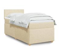 Owoxanthellate Letto a molle 90 x 190 cm, in tessuto crema, per letto singolo con materasso e topper, con molle insacchettate, comodo letto per gli ospiti per camera dei ragazzi e camera degli ospiti