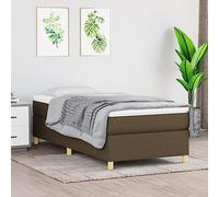 Owoxanthellate Letto a molle 90 x 190 cm, marrone scuro con materasso a molle insacchettate e topper, per letto singolo, design moderno, robusto e traspirante, per camera da letto, camera degli ospiti
