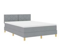 Owoxanthellate Letto a molle a LED, 160 x 200 cm, grigio chiaro, in tessuto con illuminazione RGB, design moderno, robusto telaio in legno, compatibile con materassi King Size per camera da letto