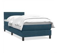 Owoxanthellate Letto a molle blu scuro, 80 x 210 cm, con materasso e topper in velluto, con molle insacchettate, testiera regolabile in altezza, moderno letto singolo per camera da letto, camera dei