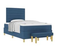 Owoxanthellate Letto a molle blu tessuto 120 x 190 cm con testiera e materasso, design moderno, robusto e durevole, per camera da letto dei ragazzi, camera degli ospiti