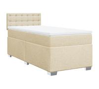 Owoxanthellate Letto a molle con materasso, color crema, 90 x 200 cm, con molle insacchettate, imbottitura media, effetto divano letto, testiera per camera dei ragazzi, camera degli ospiti, camera da