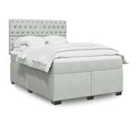 Owoxanthellate Letto a molle con materasso grigio chiaro 160 x 200 cm velluto LED cielo e testiera regolabile in altezza, letto matrimoniale moderno per camera da letto e camera degli ospiti