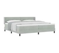 Owoxanthellate Letto a molle grigio chiaro 200 x 200 cm con materasso e testiera regolabile in altezza in legno massello matrimoniale moderno durevole per camera da letto
