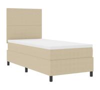 Owoxanthellate Letto a molle, grigio chiaro, bianco, 100 x 200 cm, moderno letto singolo con testiera regolabile e topper in schiuma per camera dei ragazzi, camera degli ospiti e piccola camera da