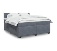 Owoxanthellate Letto a molle, grigio scuro, 200 x 200 cm, con materasso a molle insacchettate, illuminazione a LED, slot USB, camera da letto moderna, letto matrimoniale per ospiti e appartamenti