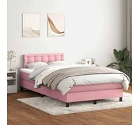 Owoxanthellate Letto a molle in velluto, 120 x 220 cm, colore rosa, con materasso a molle insacchettate, testiera regolabile in altezza, rete a doghe per camera da letto, camera dei ragazzi, camera